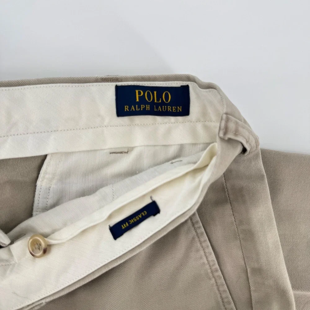 Polo Ralph Lauren Classic Fit Tan Khaki Chino Pants Mens 36x30 Cotton Straight